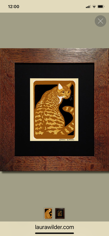 Tabby - giclee print matted & framed