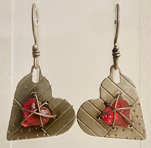 Earrings (sterling silver heart)