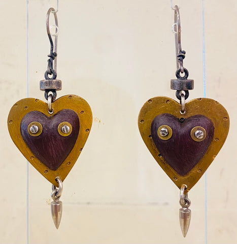 Earrings (metal/acrylic hearts)