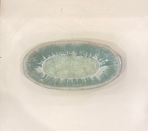 Oval Tray - glass geode center