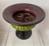 Handblown glass pedestal vase