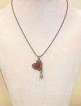Necklace (brass etched heart)