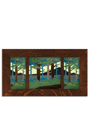 Framed Tile Trio - Pine Landscape