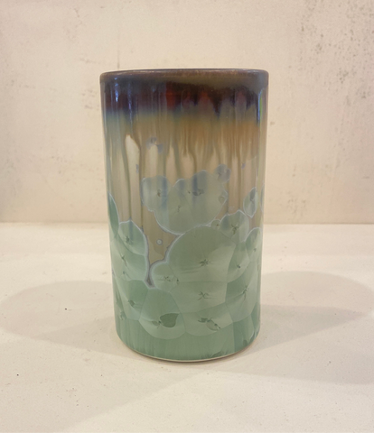 Crystalline Glaze Tumbler - green/brown