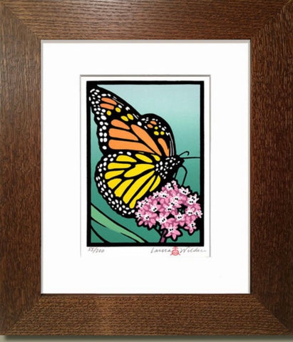 Giclee Framed - Monarch & Milkweed