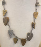 Necklace (multi etched hearts)