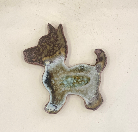 Dog Coaster - glass geode center