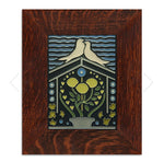 Tile Framed - Lovebirds Lemon Framed