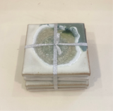 Coasters - set of 4, glass geode center