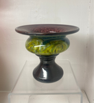 Handblown glass pedestal vase