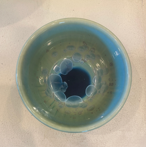 Crystalline Glaze Bowl - small blue/green