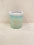 Crystalline Glaze Whiskey Cup - white/green