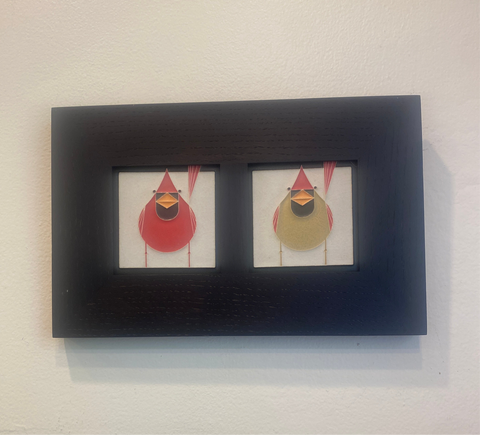 Tiles- Male & Female Cardinal Framed