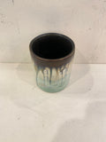 Crystalline Glaze Whiskey Cup - green/brown