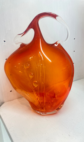 Blown glass vase - orange