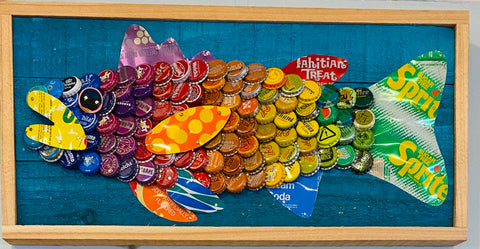 Bottle Cap Rainbow Fish-Small