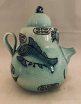 Teapot (Porcelain w Sgraffito-Half the Ocean)